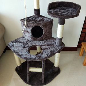 Nuevo diseño de peluche corto gran mascota gato árbol marrón oscuro gato árbol - Product Image 4