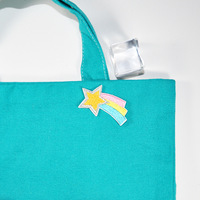 Nouveau fer sur/auto autocollant broderie macaron couleur mignon étoile filante Patch pour enfant vêtements sac décoration