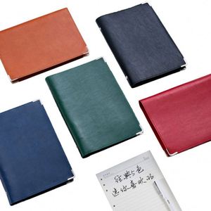 <b>A4</b>/B5 Size Leather Soft Cover <b>Diary</b> Organizer Loose-leaf Binding Notebook with Dotted Grid Pages UV Printed - Product Image 1