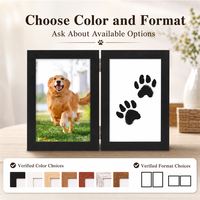 Urne commémorative moderne en bois, durable, avec double charnière, pour empreintes de pattes de chien et de chat, 6 et 7 pouces, à monter soi-même, pour le marché international