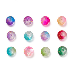 Perles de verre craquelées dorées éclatantes de 8 mm, perles dispersées pour la fabrication de bracelets DIY, fournitures de bijouterie artisanale - Product Image 5