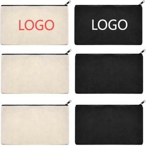 Custom Large Capacity Canvas Zipper Portable Pen Pencil <b>Case</b> Storage Pouch for School Office <b>Makeup</b> - Product Image 1
