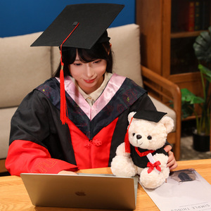 Ours en peluche personnalisé avec chapeau de docteur, jouet en peluche pour enfants, cadeau de saison de remise des diplômes, ours étudiant, OEM ODM - Product Image 4