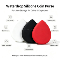 Nouveautés 2026 : Porte-monnaie en silicone design goutte d'eau, mini pochette pour pièces de monnaie et écouteurs