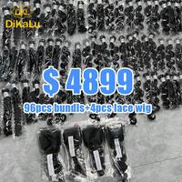 Prix de gros Livraison gratuite Cheveux humains brésiliens vierges Remy non traités 8A-12A lisses comme des baguettes Extension double cousue à la machine pas chère