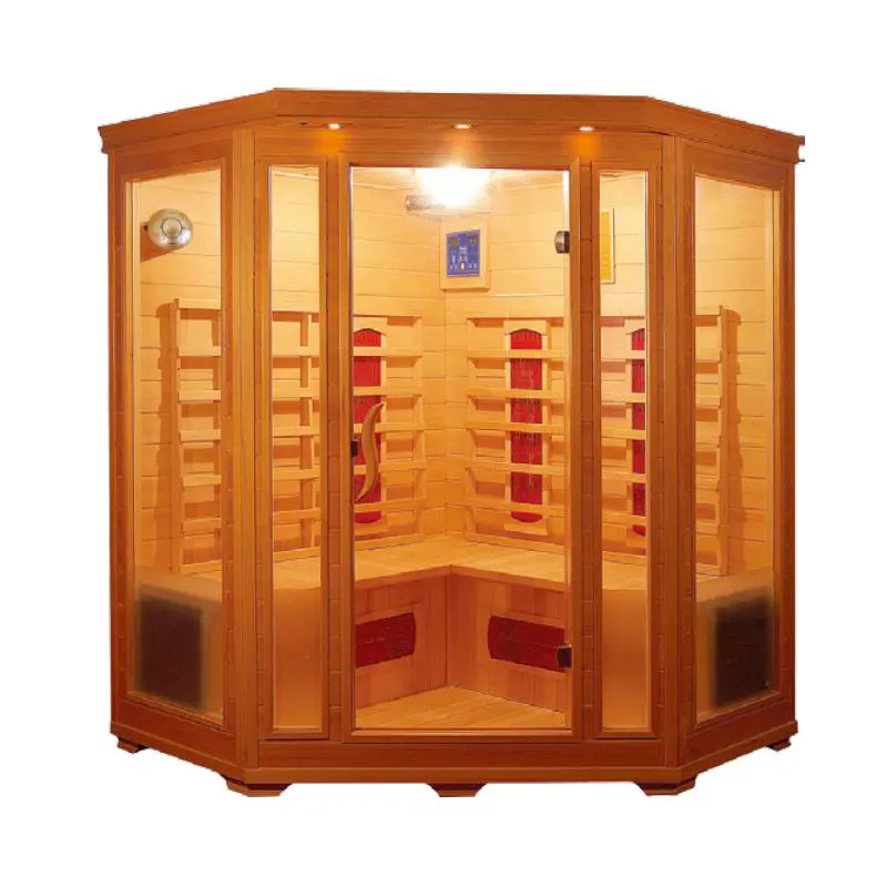 Sala sauna moderna interna sauna spa coperta legno cedro rosso doccia piroscafo