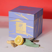 Boîte cadeau de luxe personnalisée pour bougies, emballage artisanal rectangulaire en carton PET rigide blanc avec impression en relief et doublure en éponge
