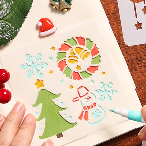 Feuilles <span class=keywords><strong>de</strong></span> pochoir en mylar <span class=keywords><strong>pour</strong></span> scrapbooking, pochoir réutilisable en plastique <span class=keywords><strong>de</strong></span> noël flexible <span class=keywords><strong>pour</strong></span> peinture et dessin - Product Image 1