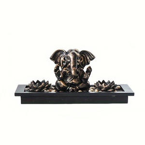 Statue <span class=keywords><strong>de</strong></span> Bouddha Rétro Dorée, Porte-bougie en Résine, Style Bouddhiste, Décoration Artisanale pour la Maison - Product Image 2