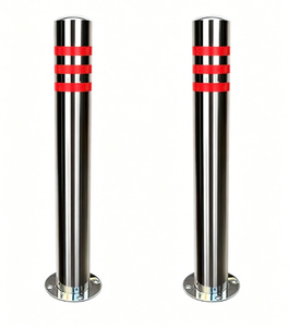 Borne de sécurité fixe en acier inoxydable anti-collision, ronde 130 mm, série 300, finition BA sans soudure pour entrées d'écoles, hôpitaux et administrations - Product Image 1