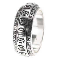 Anneaux en argent sterling 925 véritable, style rétro, rotatifs, porte-bonheur, avec inscription tibétaine Om Mani Padme Hum, pour hommes et femmes
