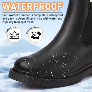 Stivali Chelsea da <span class=keywords><strong>Donna</strong></span> <span class=keywords><strong>con</strong></span> Fodera in Pelliccia Calda, Stivaletti Invernali a Metà Polpaccio <span class=keywords><strong>con</strong></span> Suola Spessa - Product Image 2