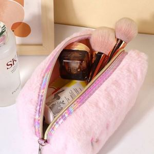 Sac de Rangement Cosmétique en Peluche Tendance pour Voyage, Trousse de Toilette et Maquillage pour Femmes et Filles, Mignon Sac de Rangement en Peluche pour Rouge à Lèvres - Product Image 6