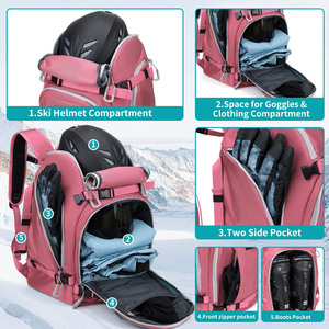 Muestra Gratuita, Bolsa de Esquí Negra Impermeable de Gran Capacidad, Mochila Deportiva de Nailon para Viajes, Bolsa para Botas de Esquí - Product Image 3