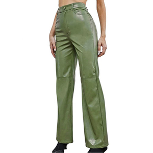 <span class=keywords><strong>Pantaloni</strong></span> HANO in <span class=keywords><strong>Ecopelle</strong></span> di Alta Qualità per Donna, Traspiranti, Tinta Unita, con Tasche, Vita Alta, Gamba Larga, Leggings Aderenti - Product Image 5