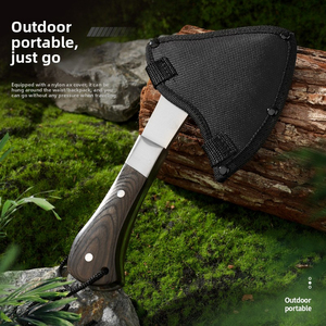 Ascia Tattica da Sopravvivenza EDC Tomahawk con Lama <span class=keywords><strong>di</strong></span> Alta Qualità, Piccola Mini Accetta da Campeggio Multiuso con Manico in <span class=keywords><strong>Legno</strong></span> per Tagliare, Stile Vichingo - Product Image 4