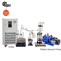 Kit de distillation à trajet court de 20 L, distillateur sous vide pour l'extraction et la purification d'huiles essentielles