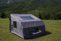 Tente gonflable avec véranda, tente de camping gonflable 4 saisons, imperméable, anti-moisissure, en coton TC, cabane pneumatique pour le camping familial