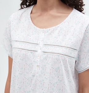 Camicia <span class=keywords><strong>da</strong></span> <span class=keywords><strong>Notte</strong></span> Classica <span class=keywords><strong>da</strong></span> Donna Taglie Forti, Traspirante, <span class=keywords><strong>con</strong></span> Collo Tondo, Sexy, <span class=keywords><strong>con</strong></span> Bordi in Pizzo, <span class=keywords><strong>Maniche</strong></span> <span class=keywords><strong>Corte</strong></span>, Lunghezza al Ginocchio, <span class=keywords><strong>con</strong></span> <span class=keywords><strong>Bottoni</strong></span> - Product Image 5