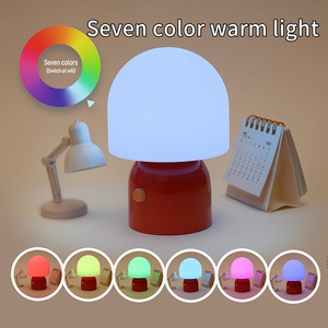 מנורת לילה LED בצורת פטריה, RGB 7 צבעים, עמעום, ידידותית לסביבה, עיצוב מודרני, שליטה במגע, מנורת צד לילדים - Product Image 2