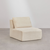 Modernes Einzel-Sofa Quadratisch Synthetischer Stoff Schaumstoffgefüllt Anpassbares Komprimiertes Sofa für Wohnzimmer