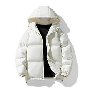 Parka d'hiver unisexe à col mandarin respirant, coupe droite, grande taille, fermeture éclair décontractée, épaisse et rembourrée, à capuche - Product Image 5