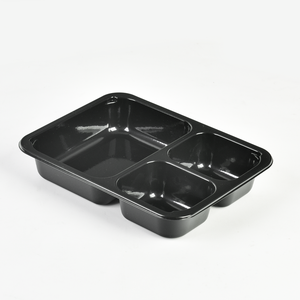 cpet khay ovenable 2 ngăn niêm phong dùng một lần bao bì thực phẩm hãng hàng không cpet container với chống sương mù phim - Product Image 1