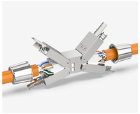 ZHEFAN Conector Extensor de Cable Cat6A Cat7, Adaptador de Conexión RJ45, Conector de Extensión de Cable LAN Totalmente Blindado, Conector de Extensión sin Herramientas
