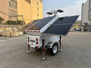 Tour d'éclairage mobile solaire hybride DC/blanc TPE-900LH avec générateur, mât hydraulique de 7 m et batterie pour utilisation extérieure TPE-900 - Product Image 3