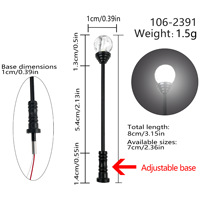 Lampe de cour miniature à LED à l'échelle HO 1:87 pour maquette ferroviaire, table de sable architecturale, accessoire de micro-paysage DIY