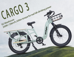 Vélo électrique Green <span class=keywords><strong>Pedel</strong></span> 24''3'' 50-55km ECargo Shimano 7 vitesses Batterie lithium 48V 15AH Frein à disque hydraulique 48V 250W Moteur arrière - Product Image 1