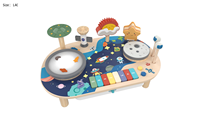 Jouet musical en bois avec clavier, effets sonores et lumineux, matériaux sûrs, style Montessori, développement des capacités sensorielles et motrices