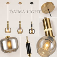 Moderne Minimalistische Glas-Pendelleuchte Rauchgrauer Bernsteinfarbener Schirm Gold-Schwarzes Gestell E27 Kücheninsel Esszimmer Schlafzimmer Flur