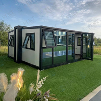 FLKT Promotion Maison Préfabriquée Extensible à Double Aile, Villa Moderne de Luxe Pliante, Conteneur Habitable Étanche Préfabriqué