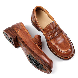 Chaussures habillées en cuir véritable pour hommes, à bout rond, à enfiler, avec semelle extérieure en caoutchouc amortie, pour toutes les saisons, couleur unie, livraison directe - Product Image 5