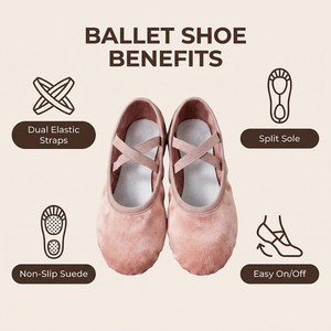 Scarpe da Danza Classica Professionali in Tela per Donna, Scarpette da Ballo con Suola Morbida Divisa, Scarpe da Ballerina in Camoscio Patchwork per Pratica di Danza - Product Image 5