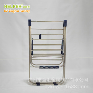 Helper Stainless Steel Floor Standing Folding Clothes <b>Drying</b> <b>Rack</b> Rectangle Rust Resistant Mobile Design - Product Image 1