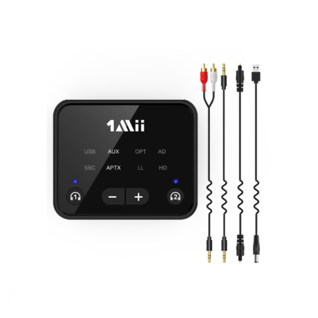 1Mii Bluetooth 5.3 Transmitter Long Range Low Latency AUX Bluetooth Adapter, the Finest Wireless Headphones Transmitter for TV