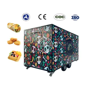 2024 Mobile Kitchen 4 Wheels Food Car Restaurant Snacks Mobile Ice Cream Food Trucks With Full Kitchen