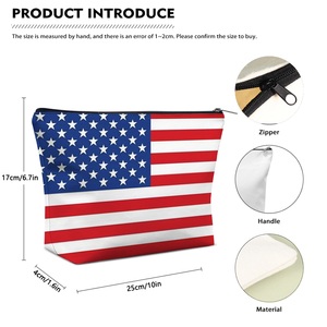 Pochette zippée personnalisée avec drapeau égyptien, sac en toile, grand format 23x17cm, trousse de maquillage de <span class=keywords><strong>voyage</strong></span>, sacs cosmétiques pour femmes et filles, cadeau, vente en gros d'usine - Product Image 4