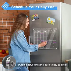 Monatlich wöchentlich Dry Erase Whiteboard magnetisches Acryl Whiteboard Transparentes magnetisches Acryl brett klarer Acryl kalender