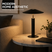 Lámpara de Mesa Moderna Minimalista de Metal con LED de Alto CRI 90, Luz Ambiental Decorativa para Dormitorio y Estudio