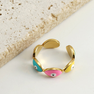 ZOGXIN Cartoon <b>Evil</b> <b>Eye</b> <b>Ring</b> Gold Color Unisex Fashion Jewelry Party Accessory - Product Image 2