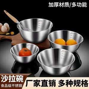 Tazón de Acero Inoxidable Xinrong 304, Multifuncional y Grueso, para Ensaladas, Marinados, Amasar, Hornear, Uso Doméstico, Apto para Lavavajillas - Product Image 3