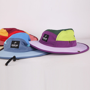 Alta calidad al aire libre senderismo ancho Bim Boonie sombrero de pesca gorra de pescador personalizado todo estampado sombrero de cubo con cuerda - Product Image 1