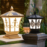 Lampes solaires de jardin haut de gamme IP65 étanches, lampes à capteur de mouvement pour poteaux, lampes solaires LED pour piliers avec télécommande