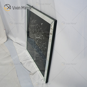 Décoration murale moderne Nevina, <span class=keywords><strong>arbre</strong></span> aux pommes en cristal, miroir biseauté, cadre artistique en miroir, forme rectangulaire, couloir - Product Image 3