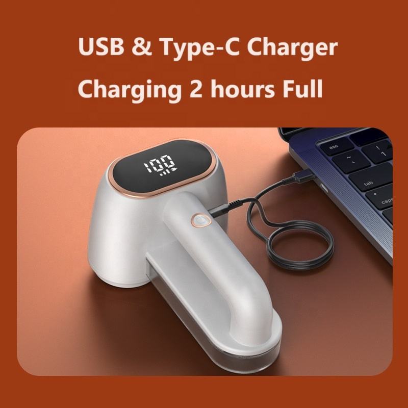 Levapelucchi Elettrico Portatile - 6 Lame, 3 Velocità, Display LCD, Ricarica USB-C, Bianco - Foto 2