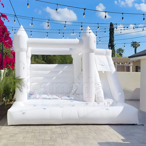 Castillo Inflable Comercial de PVC para Fiestas y Bodas al Aire Libre, Color Blanco, con Tobogán, Capacidad de 600 kg, en Venta - Product Image 5
