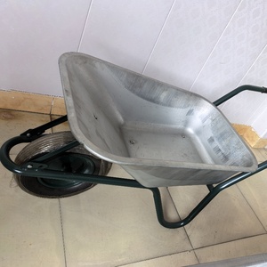 6 Cubic Foot Wheelbarrow Heavy Duty Garden Wheel Barrow <strong>Cart</strong> with 4.00-8 Inch <strong>Flat</strong> Free Tire for Outdoor Gardening Yard Planting - Product Image 2
